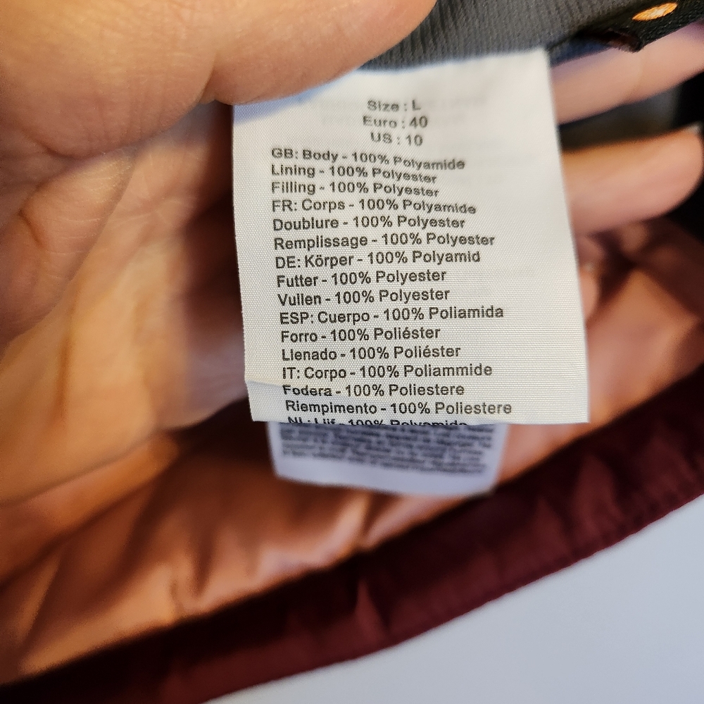 Bench Women's Steppweste Skyhigh Quilted vest maroon size L women's fitted - Picture 8 of 10